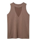 NEW Torrid Lace Inset Tank Top Deep Taupe Sleeveless 0 / Large - $27.42 CAD