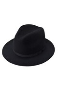 Country Gentleman Wilton Gentle Felt Black 100% Water Repellent Wool Hat L USA - £27.24 GBP