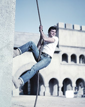 Tony Curtis action pose scaling a wall on rope 16x20 Canvas Giclee - $69.99