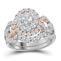 14kt Two-tone Gold Round Diamond Bridal Wedding Engagement Ring Set 2.00 Ctw - $2,499.00