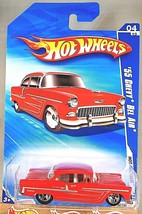 2010 Hot Wheels #162 Hot Auction 4/10 &#39;55 CHEVY BEL AIR Red Variant wChrome5sp - £11.03 GBP