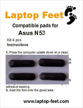 Laptop Feet for Asus N53xx/N43xx/N73x compatible kit (4 pcs self adhesiv... - £8.91 GBP
