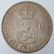 1901 Netherlands Gulden Silver Coin KM #122.1 VF Condition - £82.79 GBP