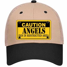 Caution Angels Fan Novelty Khaki Mesh License Plate Hat - £21.68 GBP