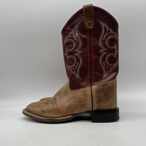 Primary image for Cody James Mens Brown Leather Square Toe Pull On Western Boots Size 7 D