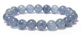 Stunning Aquamarine Beads Bracelet - Natural and Calming Healing Crystal Jewelry - £23.70 GBP