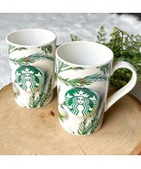 Starbucks 2020 Christmas Coffee Mug Green Pine Tree Branches Lights Holi... - $329.35 MXN