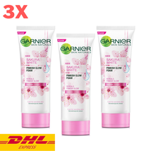 3X Garnier Sakura White Pinkish Glow Foam Facial Cleanser Brightening Sk... - $61.96