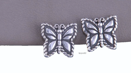 John Hardy JAI Butterfly Stud Ear Stud Sterling Silver Earrings 1/2&quot; NIB - £117.50 GBP