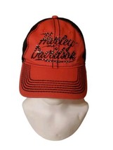 Harley Davidson Men&#39;s Cap Motorcycle Black Jeweled Hat Cotton Orange One... - $24.16