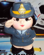 Doll Thai Airforce SOLDIER MILITARY Piggy bank ceramic Women show baby s... - $32.73