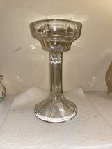 Vintage Heavy Glass Candlestick Candle Holder 10&quot; High - $9.90