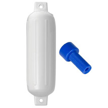 Polyform G-3 Twin Eye Fender 5.5&quot; x 19&quot; - White w/Adapter - £34.44 GBP