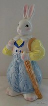 Vintage Bunny Rabbit with Walking Stick and Back Pack Midwest Taiwan 8.5&quot; - £21.41 GBP