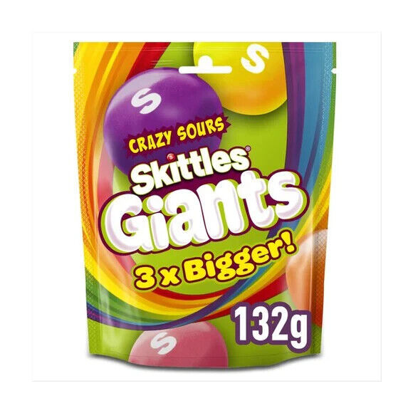 30 Bags of Skittles Giants Crazy Sours Candy 132g Each - From U.K - $120.94