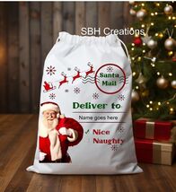 Christmas Santa Bag Gift Sack Presents Bag | Name on Christmas Sack Incl... - $15.84