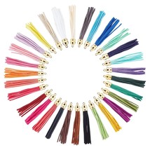 Faux Leather Tassel, 32Pcs 3.3&quot;~3.5&quot; Suede Leather Tassel Pendants Decorations W - £18.04 GBP