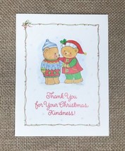 Vintage Kristin Kennedy Smith Christmas Bears Holiday Thank You Card Fes... - $3.76
