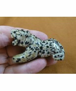 (Y-TIG-732) spotted Jasper TIGER gemstone carving FIGURINE love CATS tig... - $328.16 MXN