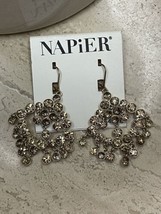 Vintage Napier Gold Tone Chandelier Dangle Earrings Pierced New Lever Back - £6.68 GBP