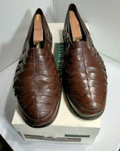 Cole Haan Resort Mens Vintage Leather Weave Slip On Loafers 9 D Brown Santa Cruz - £23.97 GBP