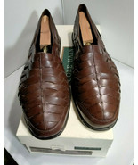 Cole Haan Resort Mens Vintage Leather Weave Slip On Loafers 9 D Brown Sa... - £23.62 GBP