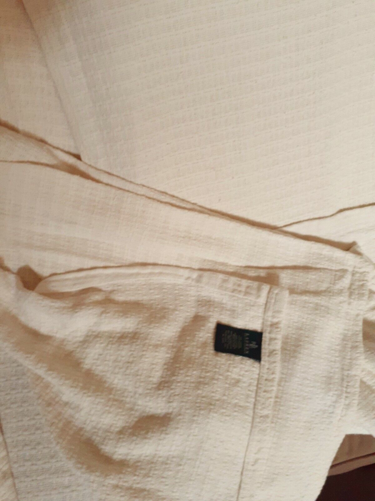 Primary image for Ralph Lauren LRL Throw Blanket 100% Cotton USA KING Cream 108"x90" Vintage