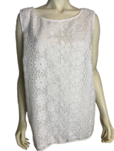 Talbots Plus Womens Lace Sleeveless Blouse White 3X NWT - $47.49