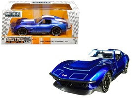 1969 Chevrolet Corvette Stingray ZL-21 Blue with White Stripe "Bigtime Muscle" 1 - $1,585.07 MXN