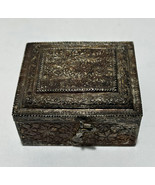 Vintagemetal Trinket Jewelry Make Up Box 3”x4” heavy - £15.50 GBP