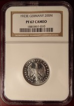 Stunning 1923E Germany Proof 200 Marks NGC PF 67 Cameo! - £390.52 GBP