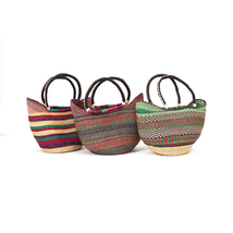 Woven Wicker Basket with Round Handles - Rounded Shape, Assorted Patterns and Co - £119.53 GBP