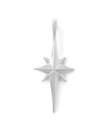 14K White Gold Plated Polished Northern Star Large Charm Pendant Men/ Wo... - £30.16 GBP