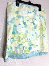 Ann Taylor LOFT Womens Sz 4 Blue Yellow Floral Skirt Blue Hem Mini Cotton - $15.83