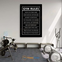 Gym Rules Wall Art Home Gym Sign Decor Workout Room Gym Fitness Prints Art -P875 - £19.57 GBP+