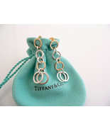 Tiffany &amp; Co Silver 18K Gold Circles Dangling Dangle Earrings Love Gift ... - £1,023.39 GBP