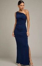 Kaleidoscope One Shoulder Jersey Maxi Dress In Navy Uk 16 (FM127-3) - $42.71