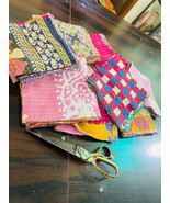 50pcs Kantha Scraps, handstitched Quilt scraps, fabric scraps, Quilt fabric - $448.96 MXN