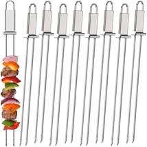 Kabob Skewer For Grilling Metal Stainless Steel Bbq Skewer Stick With Push Bar R - £35.35 GBP
