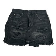 Free People Maggie Mid-Rise Denim Shorts Color Black Size 27 MSRP $68.00 - £25.51 GBP