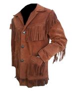 Men’s Western Style Suede Leather Jacket With Fringes - £239.50 GBP