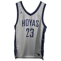 Georgetown Hoyas Jordan Basketball Jersey Mens Large Grey Navy (Player) - £47.53 GBP