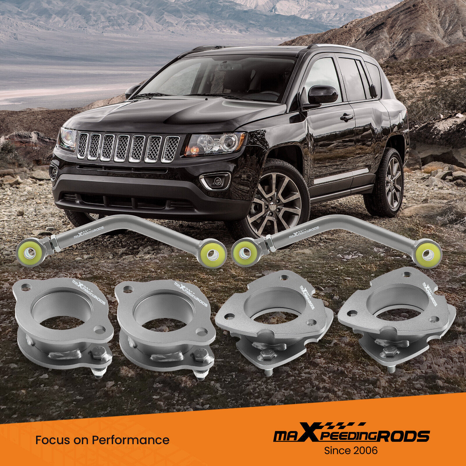 Front & Rear 2 inch Leveling Lift Kit For Jeep Compass Patriot MK 2007-2017