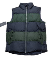 NEW $169 Tommy Hilfiger Down Puffer Vest! Med Green &amp; Navy Stripe Floral... - €93,30 EUR