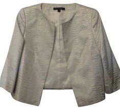 New Lafayette 148 NY Silver Lightweight 3/4 Sleeve Lined Jacket NWT Party - $68.50