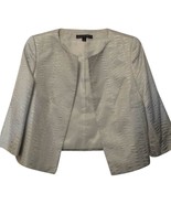 New Lafayette 148 NY Silver Lightweight 3/4 Sleeve Lined Jacket NWT Party - £53.86 GBP