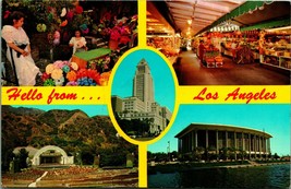 Hello From Los Angeles Multi-View California CA UNP Vtg Chrome Postcard - £3.05 GBP