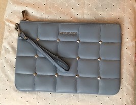 Michael Kors Blue Leather Stitched Studded Wristlet Clutch Purse New WO/T - $30.68