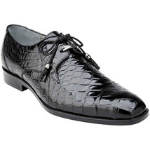 Belvedere Men's Shoes Lago Genuine Alligator Plain Toe Tassel Black 14010 image 6