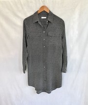 Equipment 100% Silk Button Front Shirt Dress XS Black White Snakeskin EUC - £35.10 GBP